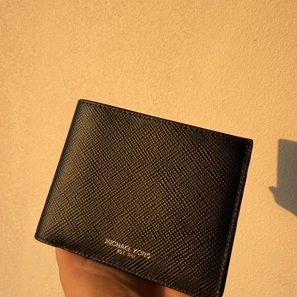 Michael Kors Black Key & Card Holder Saffiano Leather